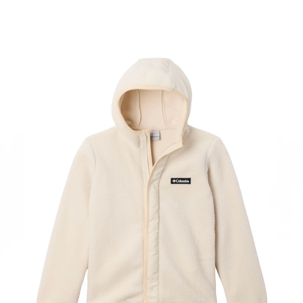 Columbia Kids' Highland Pine Full-Zip Fleece Hoodie Off-White “chalk” color